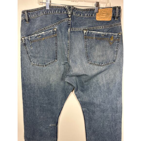 Volcom Enowen Classic Straight Leg Denim Skater Jeans Streetwear Blue Size 38 - Picture 9 of 16